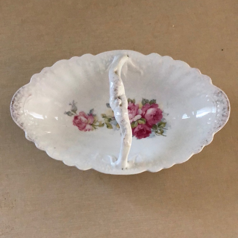 Roses Porcelain Basket Dish Small Cottagecore Soap